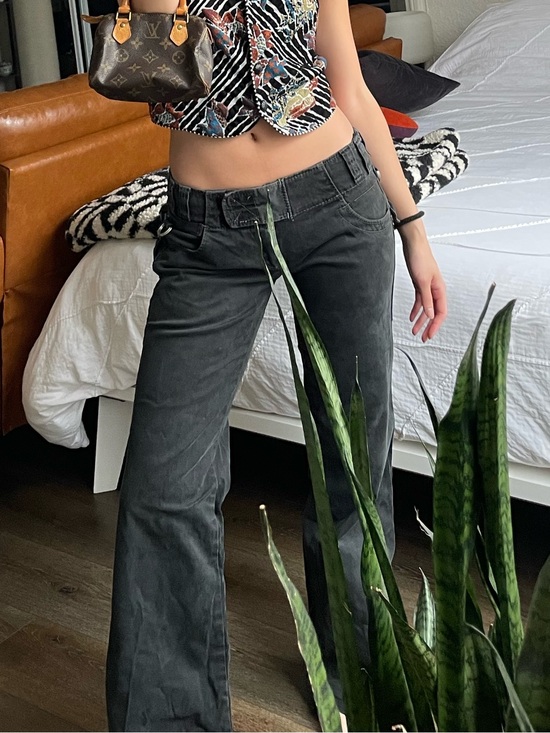 Miss Sixty Pants - Vintage Miss Sixty Black Low-Rise Flare Pants